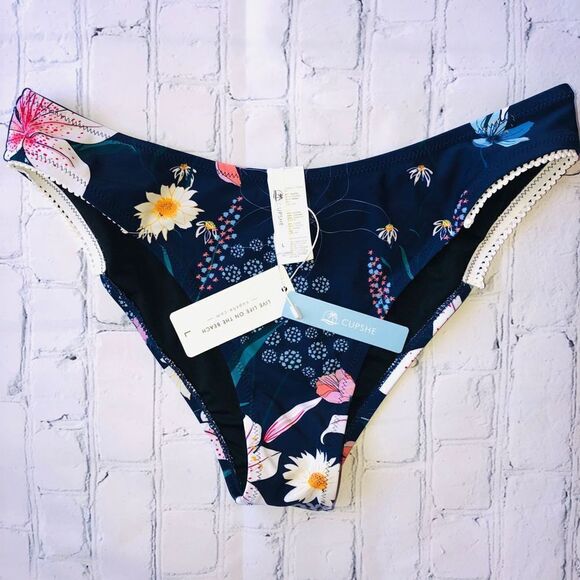 𝅺NWT Womens Large Cupshe Live Life On The Beach Bikini Bottoms - Picture 1 of 6